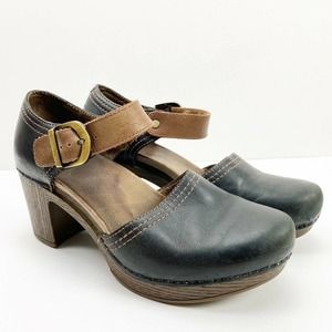 Dansko Darlene Dress Pump Shoe Black Leather 38